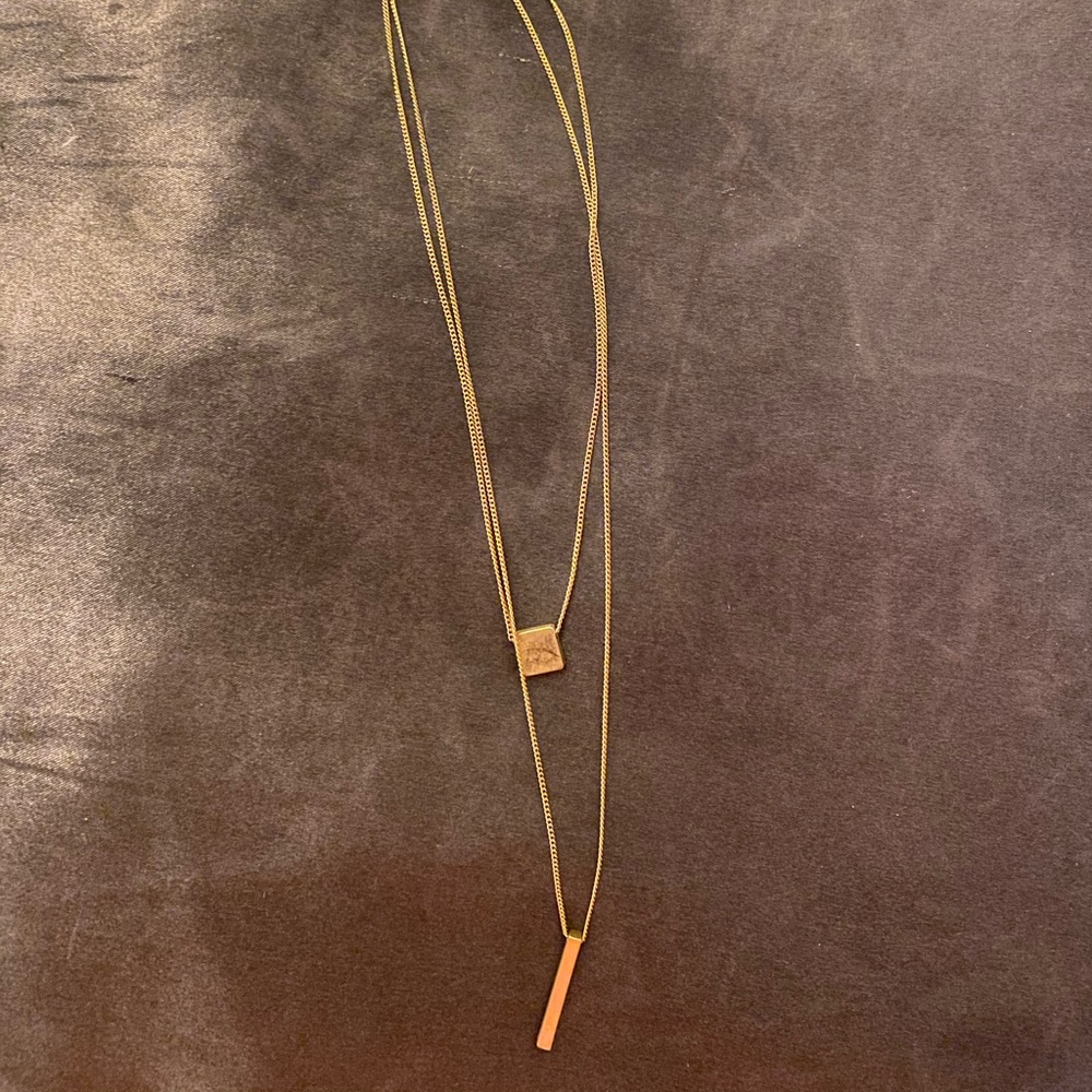 Adjustable Gold, Layered, Geometric Necklace